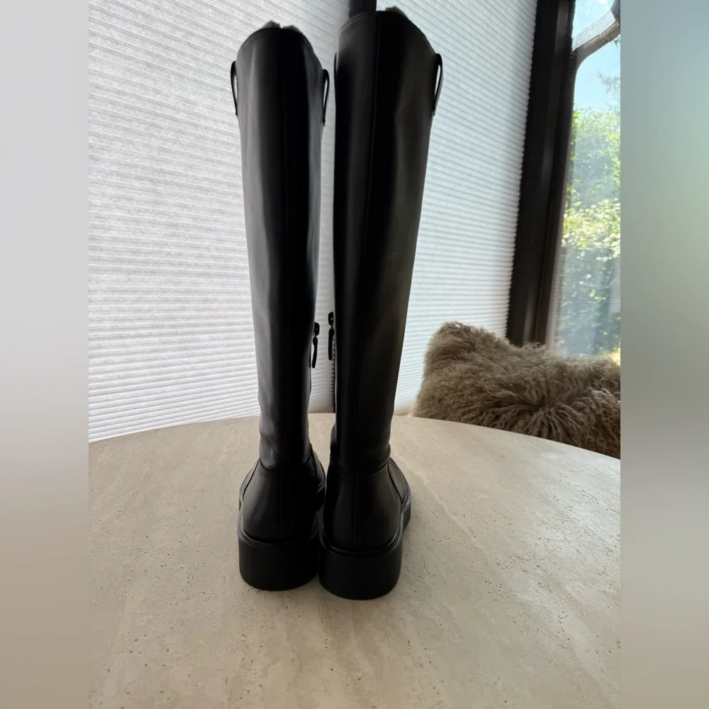 Stuart Weitzman Black Over-the-Knee Leather Boots